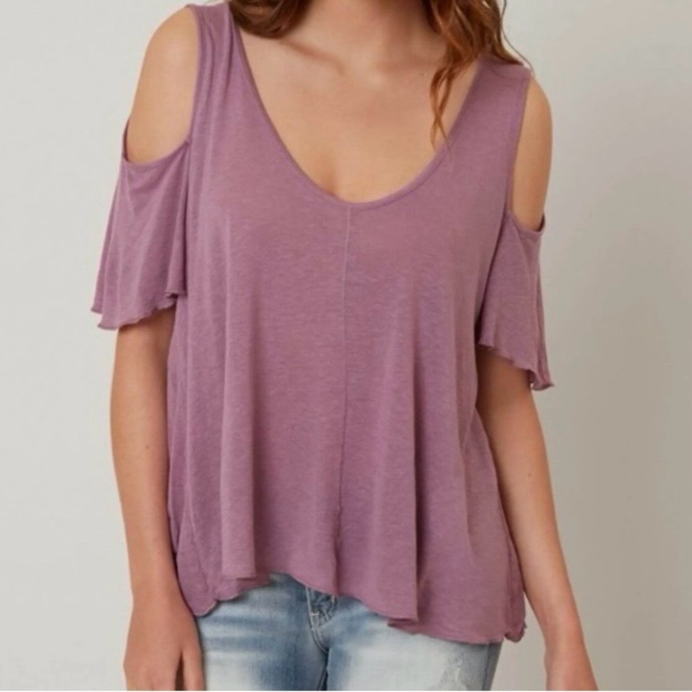 Calvin Kelin Women's Purple Cold Shoulder Top L